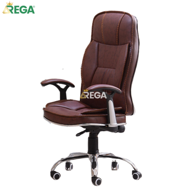 Ghế Xoay Da Chân Mạ Lưng Cao REGA RGH005 (1)