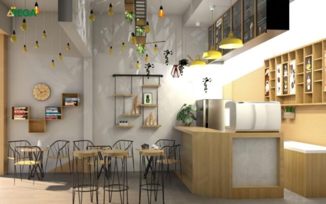 Thiết kế không gian quán cafe nhỏ đẹp, tiết kiệm diện tích