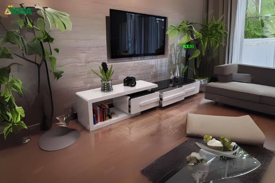 25+ Mẫu Kệ Góc Tường Phòng Khách Đẹp, Hiện Đại Thông Minh Nhất Thử nghiệm với cây xanh