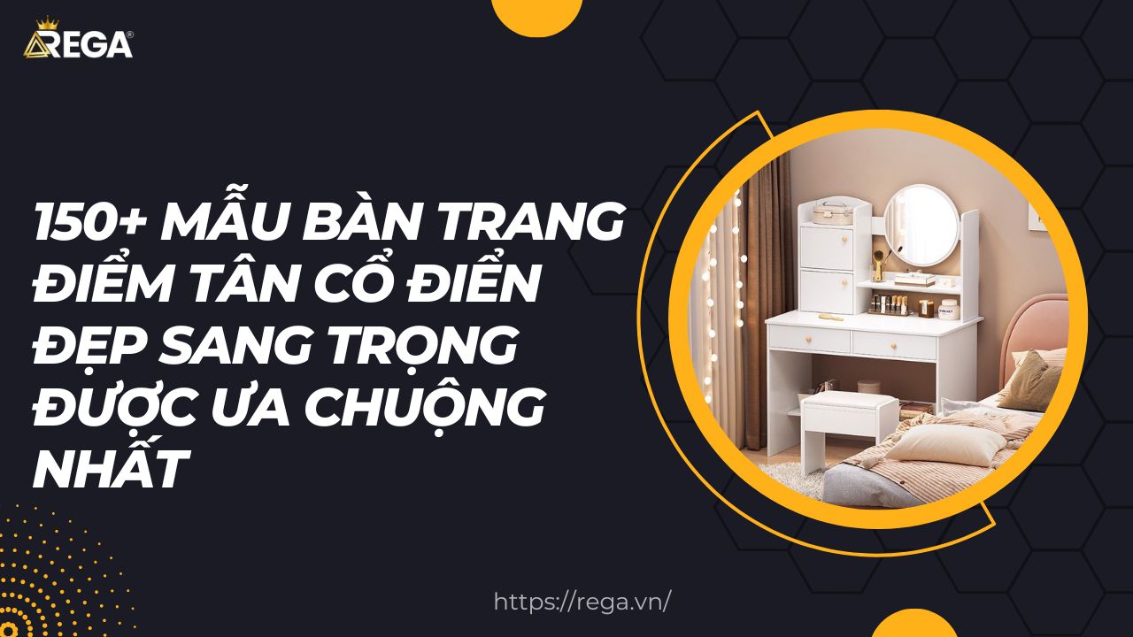 Bạn đang tìm kiếm một món đồ nội thất vừa mang vẻ đẹp cổ điển, vừa toát lên sự sang trọng, tinh tế, lại vừa thể hiện gu thẩm mỹ đẳng cấp của mình? Bạn muốn biến phòng ngủ trở thành một không gian thư giãn, lý tưởng, nơi bạn có thể tận hưởng những giây phút riêng tư và chăm sóc sắc đẹp? Vậy thì, bàn trang điểm tân cổ điển chính là lựa chọn hoàn hảo dành cho bạn. I. Vì Sao Bàn Trang Điểm Tân Cổ Điển Được Ưa Chuộng Đến Vậy? Không phải ngẫu nhiên mà bàn trang điểm tân cổ điển luôn giữ vững vị thế của mình trong lòng những người yêu thích cái đẹp và sự sang trọng. Dưới đây là những lý do khiến món đồ nội thất này trở nên đặc biệt và được ưa chuộng đến vậy: 1. Vẻ Đẹp Sang Trọng, Tinh Tế Thiết kế hài hòa: Bàn trang điểm tân cổ điển là sự kết hợp tinh tế giữa nét cổ điển lãng mạn và vẻ đẹp hiện đại, tối giản. Điều này tạo nên một tổng thể hài hòa, không quá cầu kỳ nhưng vẫn toát lên sự sang trọng và đẳng cấp. Đường nét mềm mại, hoa văn tinh xảo: Những đường cong uốn lượn, những chi tiết chạm trổ tỉ mỉ trên bàn trang điểm tân cổ điển thể hiện sự tinh tế, tỉ mỉ trong từng đường nét thiết kế. Chất liệu cao cấp: Gỗ tự nhiên (óc chó, gõ đỏ, sồi…), da, đá marble… là những chất liệu thường được sử dụng để tạo nên những chiếc bàn trang điểm tân cổ điển chất lượng, bền bỉ và đẹp mắt. 2. Khẳng Định Gu Thẩm Mỹ Đẳng Cấp Thể hiện đẳng cấp: Sở hữu một chiếc bàn trang điểm tân cổ điển không chỉ là việc trang bị một món đồ nội thất, mà còn là cách để bạn thể hiện gu thẩm mỹ tinh tế và đẳng cấp của mình. Nâng tầm không gian sống: Bàn trang điểm tân cổ điển góp phần tạo nên một không gian phòng ngủ sang trọng, lãng mạn và thư giãn, nơi bạn có thể tận hưởng những giây phút riêng tư và chăm sóc bản thân. Phù hợp với nhiều phong cách: Dù bạn yêu thích phong cách Pháp lãng mạn, phong cách Ý thanh lịch, hay phong cách Anh cổ điển, bàn trang điểm tân cổ điển đều có thể dễ dàng hòa nhập và tôn lên vẻ đẹp của không gian sống. 3. Công Năng Sử Dụng Tiện Nghi Gương lớn, sắc nét: Gương là một phần không thể thiếu của bàn trang điểm tân cổ điển. Gương lớn, sắc nét giúp bạn dễ dàng quan sát và thực hiện các bước trang điểm một cách tỉ mỉ. Không gian lưu trữ thông minh: Bàn trang điểm tân cổ điển thường được thiết kế với nhiều ngăn kéo, hộc tủ với kích thước khác nhau, giúp bạn lưu trữ đồ đạc gọn gàng, ngăn nắp. Ghế ngồi êm ái: Ghế ngồi đi kèm bàn trang điểm tân cổ điển thường được bọc da hoặc vải nhung êm ái, mang lại sự thoải mái tối đa khi sử dụng. III. Khám Phá 150+ Mẫu Bàn Trang Điểm Tân Cổ Điển Đẹp Sang Trọng Được Ưa Chuộng Nhất 1. Bàn Trang Điểm Tân Cổ Điển Gỗ Tự Nhiên 1.1. Gỗ Óc Chó: Mang đến vẻ đẹp sang trọng, đẳng cấp và độ bền vượt trội. Các chi tiết chạm trổ tinh xảo trên gỗ óc chó càng làm tăng thêm giá trị thẩm mỹ cho bàn trang điểm tân cổ điển. 1.2. Gỗ Gõ Đỏ: Nổi tiếng với độ bền cao, khả năng chống mối mọt tốt và vân gỗ đẹp mắt. Bàn trang điểm tân cổ điển làm từ gỗ gõ đỏ là sự lựa chọn hoàn hảo cho những ai yêu thích vẻ đẹp mộc mạc và gần gũi với thiên nhiên. 1.3. Gỗ Sồi Nga: Có giá thành phải chăng hơn so với gỗ óc chó và gỗ gõ đỏ, nhưng vẫn đảm bảo độ bền và tính thẩm mỹ. Bàn trang điểm tân cổ điển làm từ gỗ sồi Nga thường được sơn màu trắng kem hoặc be, mang đến vẻ đẹp thanh lịch và tinh tế. 2. Bàn Trang Điểm Tân Cổ Điển Màu Trắng Kem 2.1. Phong cách Pháp: Mang đến vẻ đẹp lãng mạn, quyến rũ và đầy nữ tính. Bàn trang điểm tân cổ điển màu trắng kem phong cách Pháp thường có đường nét uốn lượn mềm mại, hoa văn chạm trổ tinh xảo và ghế ngồi bọc nhung êm ái. 2.2. Phong cách Ý: Thể hiện sự tinh tế, thanh lịch và tối giản. Bàn trang điểm tân cổ điển màu trắng kem phong cách Ý thường có kiểu dáng vuông vắn, đường nét đơn giản nhưng vẫn toát lên sự sang trọng và đẳng cấp. IV. Bí Quyết Chọn Bàn Trang Điểm Tân Cổ Điển Phù Hợp Với Không Gian Phòng Ngủ Để lựa chọn được chiếc bàn trang điểm tân cổ điển đẹp sang trọng và phù hợp nhất với không gian phòng ngủ của mình, bạn cần lưu ý những yếu tố sau: 1. Xác định diện tích phòng ngủ: Phòng ngủ nhỏ: Ưu tiên các mẫu bàn trang điểm có kích thước nhỏ gọn, thiết kế đơn giản, tích hợp nhiều chức năng. Phòng ngủ lớn: Thoải mái lựa chọn các mẫu bàn trang điểm có kích thước lớn, nhiều chi tiết trang trí, thể hiện sự sang trọng và đẳng cấp. 2. Lựa chọn phong cách thiết kế: Phong cách Pháp: Phù hợp với phòng ngủ lãng mạn, quyến rũ, có nhiều chi tiết trang trí cầu kỳ. Phong cách Ý: Phù hợp với phòng ngủ tinh tế, thanh lịch, có thiết kế đơn giản nhưng vẫn toát lên sự sang trọng. 3. Chọn chất liệu và màu sắc: Chất liệu: Lựa chọn chất liệu phù hợp với sở thích, ngân sách và phong cách tổng thể của phòng ngủ. Màu sắc: Ưu tiên các gam màu trung tính như trắng kem, be, vàng đồng… để tạo cảm giác ấm áp và sang trọng. 4. Lưu ý đến yếu tố ánh sáng: Đặt bàn trang điểm ở nơi có ánh sáng tự nhiên tốt để giúp bạn trang điểm dễ dàng hơn. Bổ sung đèn bàn trang điểm với ánh sáng vàng dịu để tạo không gian ấm cúng và thư giãn. V. Địa Chỉ Tin Cậy Để Bạn Sở Hữu Bàn Trang Điểm Tân Cổ Điển Đẳng Cấp: 1. Cam kết chất lượng: Sản phẩm được làm từ chất liệu cao cấp, được kiểm định nghiêm ngặt. Thiết kế tinh xảo, tỉ mỉ đến từng chi tiết, đảm bảo độ bền và tính thẩm mỹ cao. Chế độ bảo hành dài hạn, hỗ trợ đổi trả nếu có lỗi từ nhà sản xuất. 2. Mẫu mã đa dạng: Cung cấp 150+ mẫu bàn trang điểm tân cổ điển với phong cách, kích thước, màu sắc khác nhau, đáp ứng mọi nhu cầu của khách hàng. Luôn cập nhật những xu hướng thiết kế mới nhất trên thị trường. Nhận thiết kế và sản xuất bàn trang điểm theo yêu cầu riêng của khách hàng. 3. Dịch vụ chuyên nghiệp: Tư vấn tận tình, giúp khách hàng lựa chọn sản phẩm phù hợp với không gian và phong cách nội thất. Giao hàng nhanh chóng, lắp đặt tận nơi, đảm bảo an toàn và chính xác. Hỗ trợ sau bán hàng chu đáo, giải đáp mọi thắc mắc của khách hàng trong quá trình sử dụng. 4. Ưu đãi hấp dẫn: Giảm giá đặc biệt cho khách hàng mới và khách hàng thân thiết. Tặng kèm phụ kiện trang điểm cao cấp khi mua bàn trang điểm. Chương trình trả góp với lãi suất ưu đãi, giúp khách hàng dễ dàng sở hữu sản phẩm yêu thích. VI. FAQ 1. Bàn trang điểm tân cổ điển phù hợp với phòng ngủ có diện tích như thế nào? Trả lời: Bàn trang điểm tân cổ điển có nhiều kích thước khác nhau, từ nhỏ gọn đến lớn, phù hợp với nhiều diện tích phòng ngủ. 2. Nên chọn bàn trang điểm tân cổ điển làm từ chất liệu gì? Trả lời: Gỗ tự nhiên (óc chó, gõ đỏ, sồi) là những chất liệu phổ biến và được ưa chuộng nhất. 3. Giá bàn trang điểm tân cổ điển là bao nhiêu? Trả lời: Giá bàn trang điểm tân cổ điển dao động tùy thuộc vào chất liệu, kích thước, thiết kế và thương hiệu sản phẩm. 4. Mua bàn trang điểm tân cổ điển ở đâu uy tín, chất lượng, giá tốt? Trả lời: Của hàng nội thất địa chỉ tin cậy để bạn sở hữu những chiếc bàn trang điểm tân cổ điển đẹp sang trọng với chất lượng tốt nhất và giá cả cạnh tranh nhất. VII. Kết Luận Với vẻ đẹp sang trọng, tinh tế và công năng sử dụng tiện nghi, bàn trang điểm tân cổ điển xứng đáng là một món đồ nội thất không thể thiếu trong không gian phòng ngủ của bạn. REGA Chúc bạn thành công! 150+ Mẫu Bàn Trang Điểm Tân Cổ Điển Đẹp Sang Trọng Được Ưa Chuộng Nhất