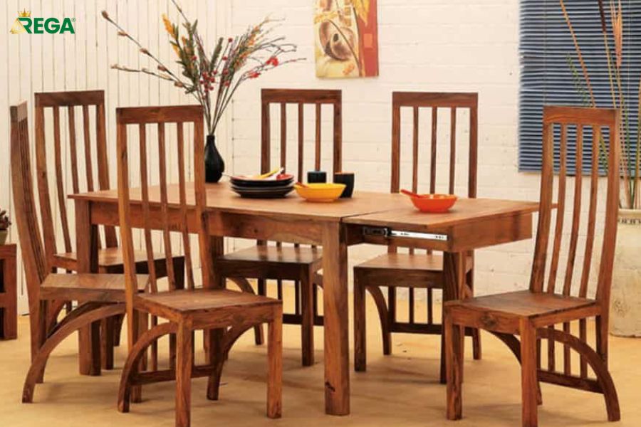 100+ Bộ bàn ghế ăn gỗ óc chó 4 ghế, 6 ghế cho văn phòng Bộ bàn ghế ăn gỗ óc chó nguyên khối