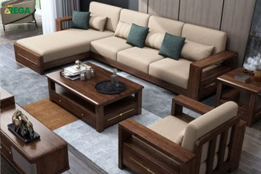 Các Loại Sofa Chữ L Gỗ Óc Chó