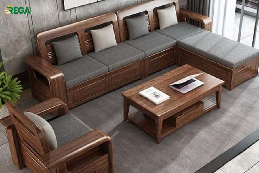 Giới Thiệu Tổng Quan Về Sofa Chữ L Gỗ Óc Chó