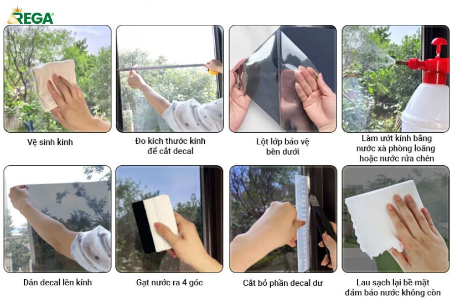 Hướng dẫn thi công giấy decal dán kính phòng ngủ tại nhà