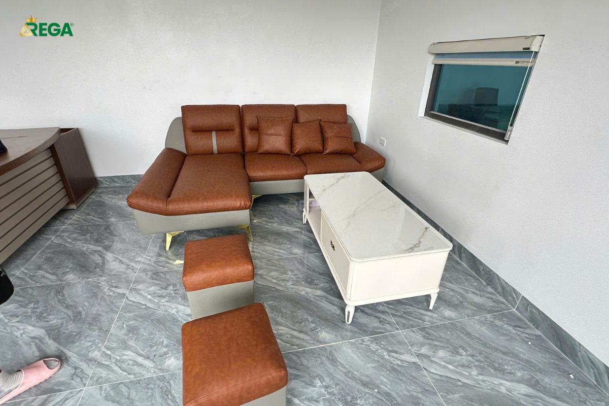 Rega Thi công nội thất công ty Tam Phúc Đạt Sofa tiếp khách văn phòng thiết kế hiện đại
