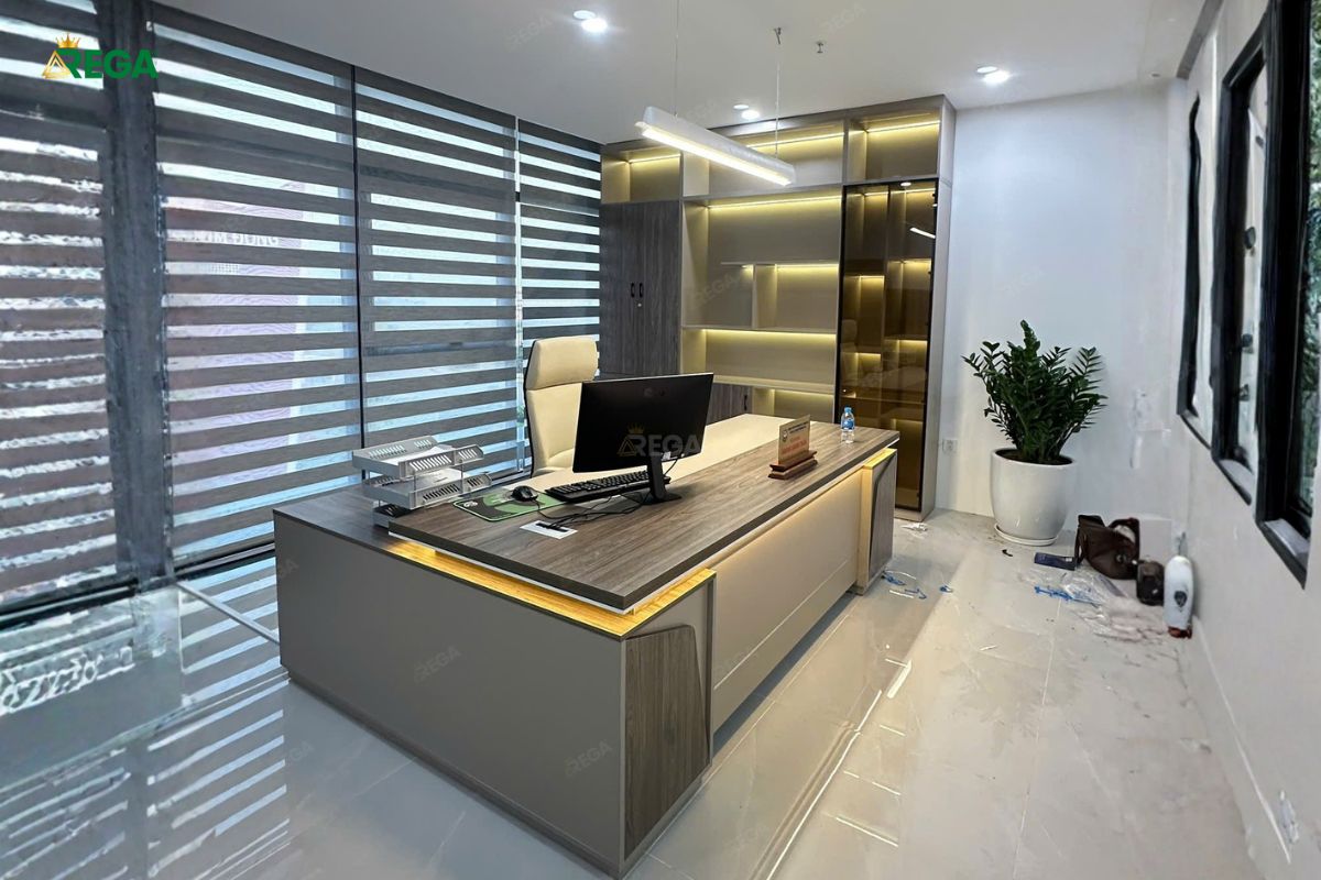 Không gian phòng giám đốc MDA HI-TECH do Rega thi công