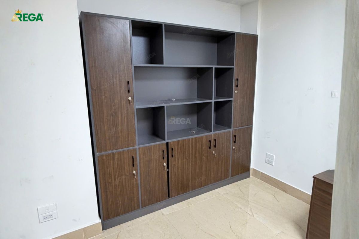 Rega Thi công nội thất công ty CNC Việt Nam Tủ tài liệu gỗ công nghiệp công ty CNC Việt Nam bố trí khoa học.