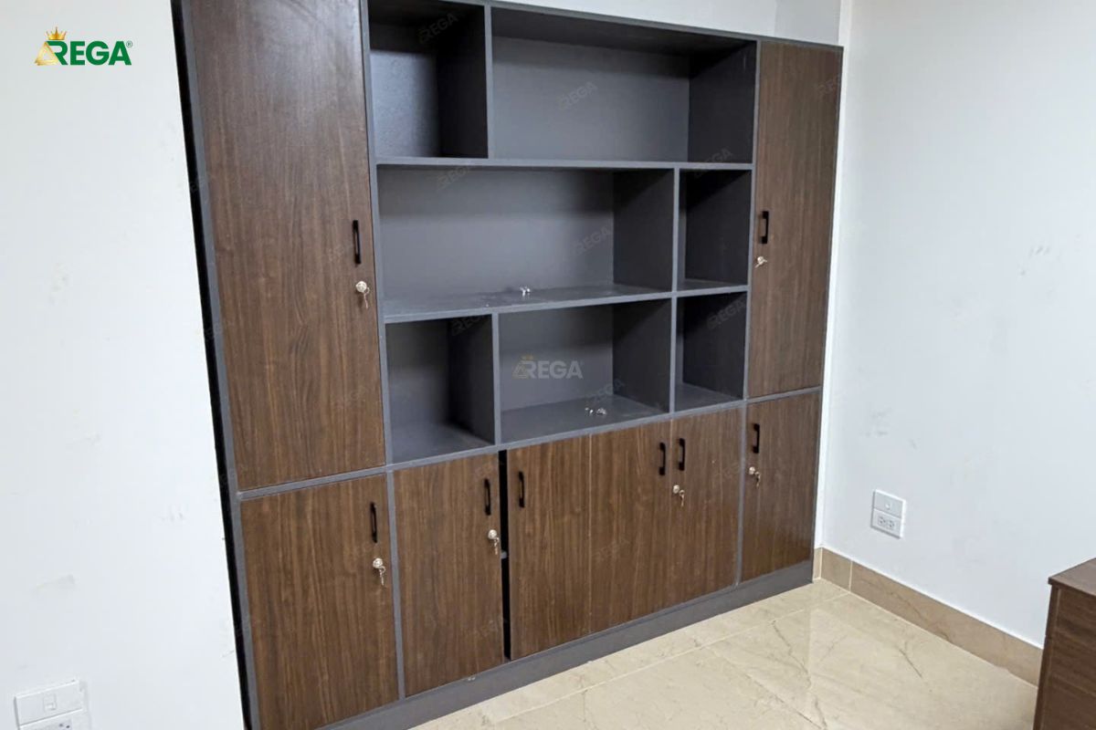 Rega Thi công nội thất văn phòng công ty MIE Tủ tài liệu văn phòng MIE thiết kế gọn gàng, chuyên nghiệp