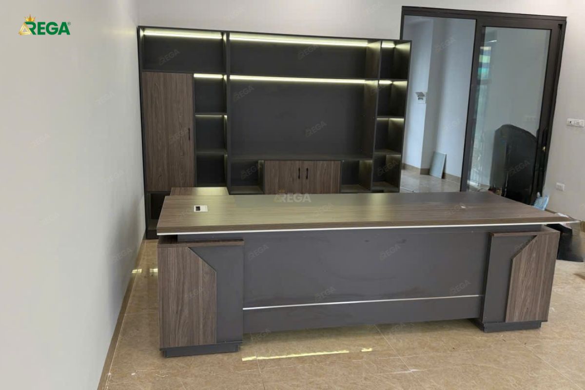 Rega thi công văn phòng công ty Âu Lạc Company Bàn Tủ Giám Đốc Văn Phòng Công Ty Âu Lạc