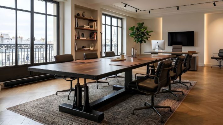 15+ Mẫu Bàn Họp Luxury Cao Cấp, Tiện Nghi Không gian phòng họp luxury cao cấp chân kim loại
