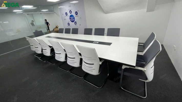 20 Mẫu bàn họp dài 3m rộng rãi, cao cấp cho văn phòng Bàn họp 3m màu trắng giúp văn phòng rộng thêm sang trọng