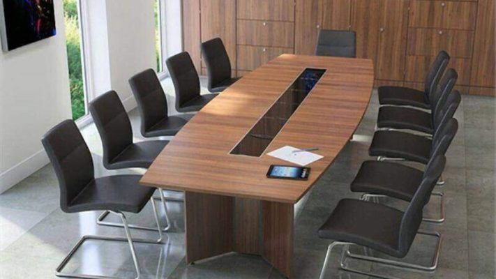 Top 20+ Mẫu bàn họp hình elip đẹp, hiện đại cho văn phòng Bàn họp hình elip gỗ công nghiệp Melamine