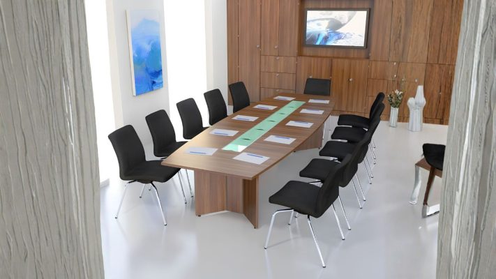 15+ Mẫu Bàn Họp Sơn PU Đẹp, Bền, Phù Hợp Nhiều Không Gian Bàn họp sơn PU hình oval cao cấp
