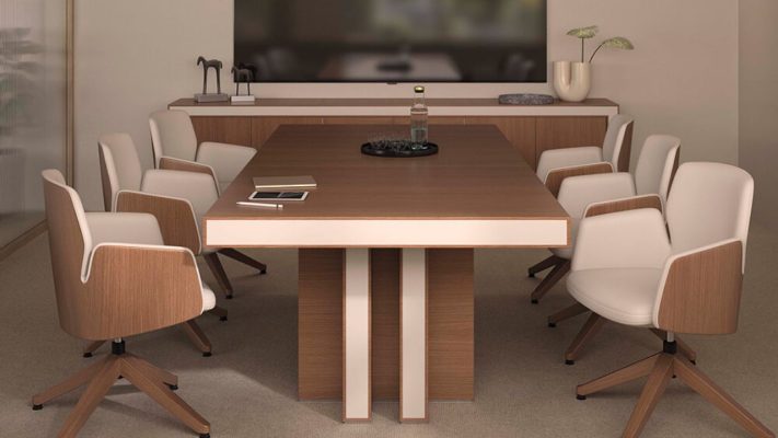 10 Mẫu Bàn Họp Vuông Giá Tốt, Đẹp Cho Văn Phòng Bàn họp vuông MDF cho 6 người
