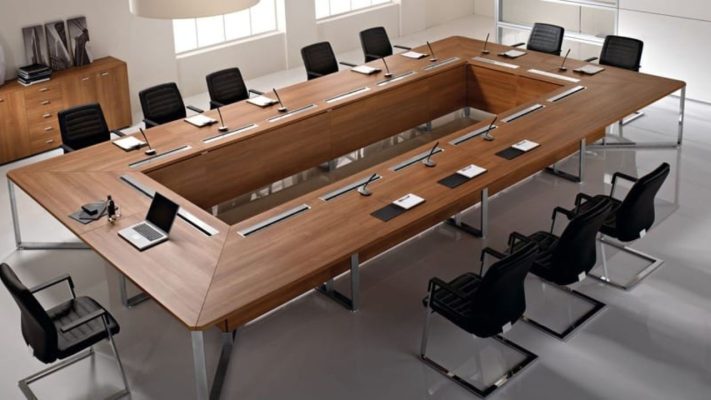Top 15+ Mẫu Bàn Họp 20 Người Đẹp, Hiện Đại Bàn họp 20 người hiện đại rỗng giữa cho văn phòng