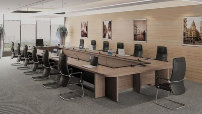 Top 15+ Mẫu Bàn Họp 20 Người Đẹp, Hiện Đại Bàn họp 20 người hình elip sang trọng
