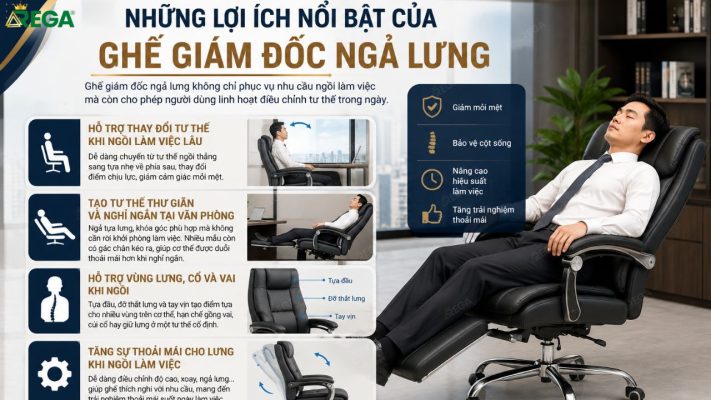 Ghế Giám Đốc Ngả Lưng: Giải Pháp Tối Ưu Cho Sức Khỏe Ghế ngả lưng hỗ trợ làm việc và thư giãn thoải mái