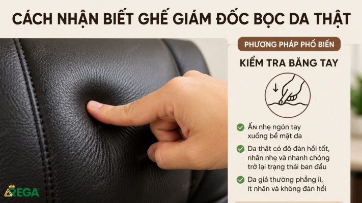 5 Mẫu Ghế Giám Đốc Da Thật Đẹp, Cao Cấp Được Ưa Chuộng Kiểm tra bề mặt ghế giám đốc bọc da thật