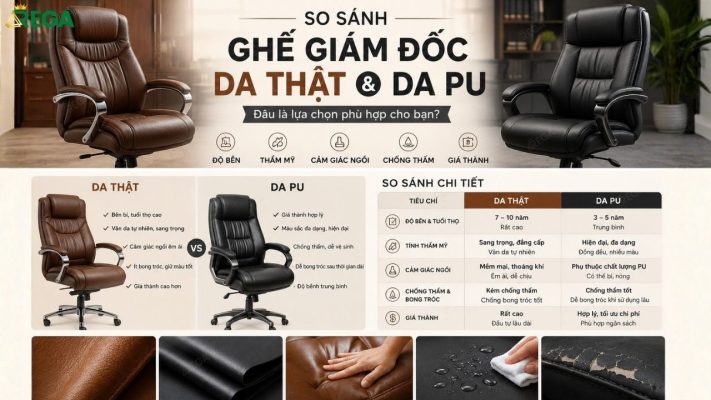 So sánh ghế giám đốc da thật và da PU - Loại nào đáng mua? Độ bền của bề mặt da thay đổi theo chất liệu và cách sử dụng